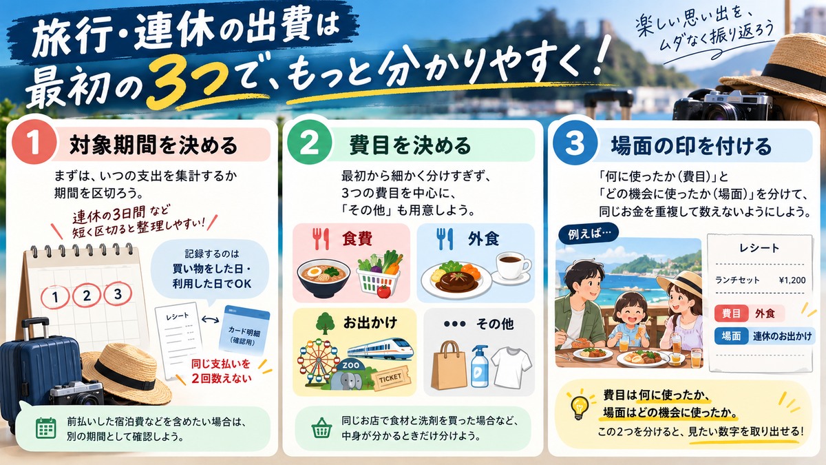 食費・外食・お出かけ費・その他の分類を考える図