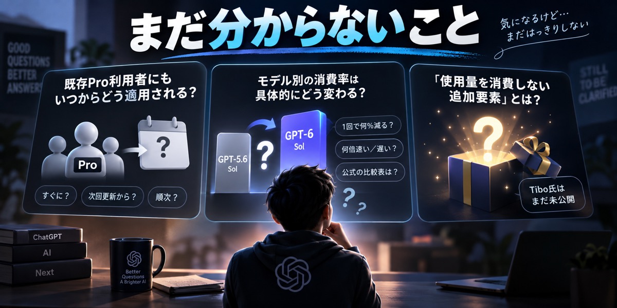 既存利用者への適用時期、モデル別の消費率、追加要素の詳細が未確定であることを示す章画像
