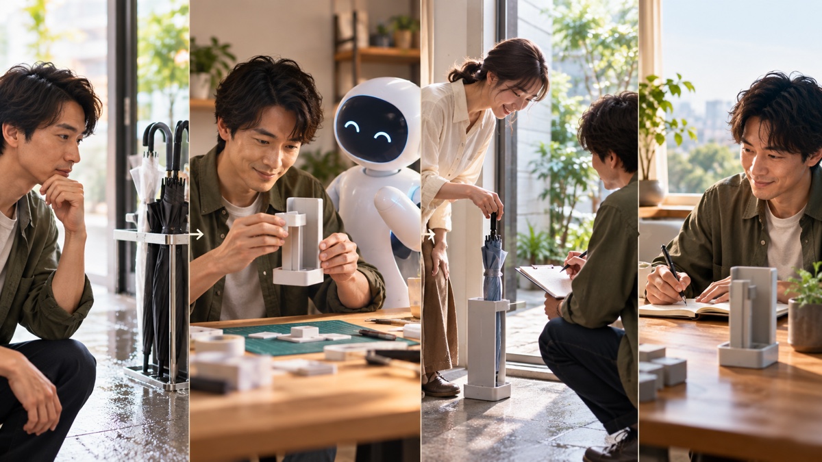 困りごとを1つ選んだ人が、小さな試作と確認を重ねながらAI活用の第一歩を踏み出す場面