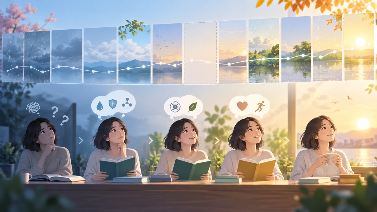 複数年の変化と記録の空白を見つけ、難しい項目を理解していく様子