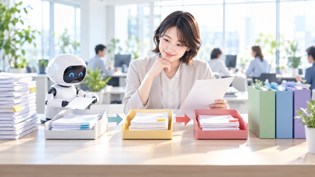 小さな判断をAIへ任せ迷う案件だけを人が確認する仕事の流れ
