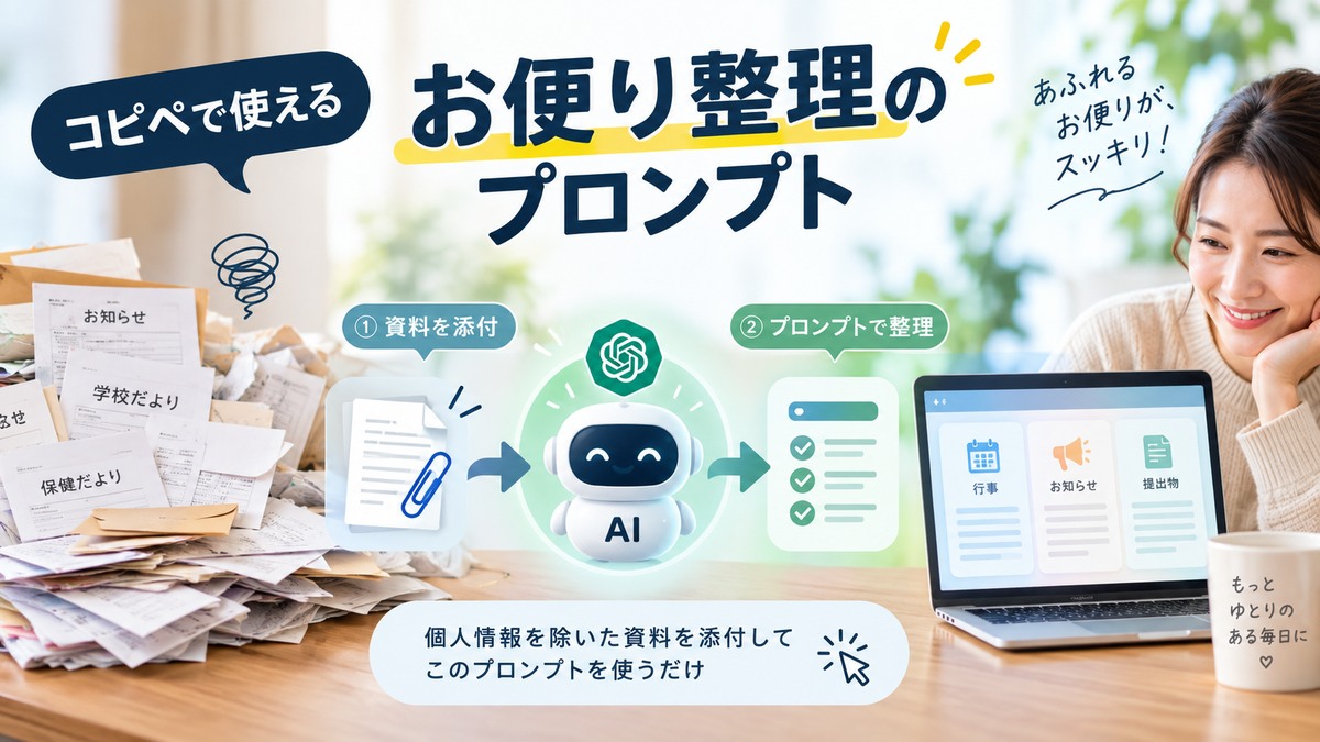お便り整理のプロンプトを使う流れ