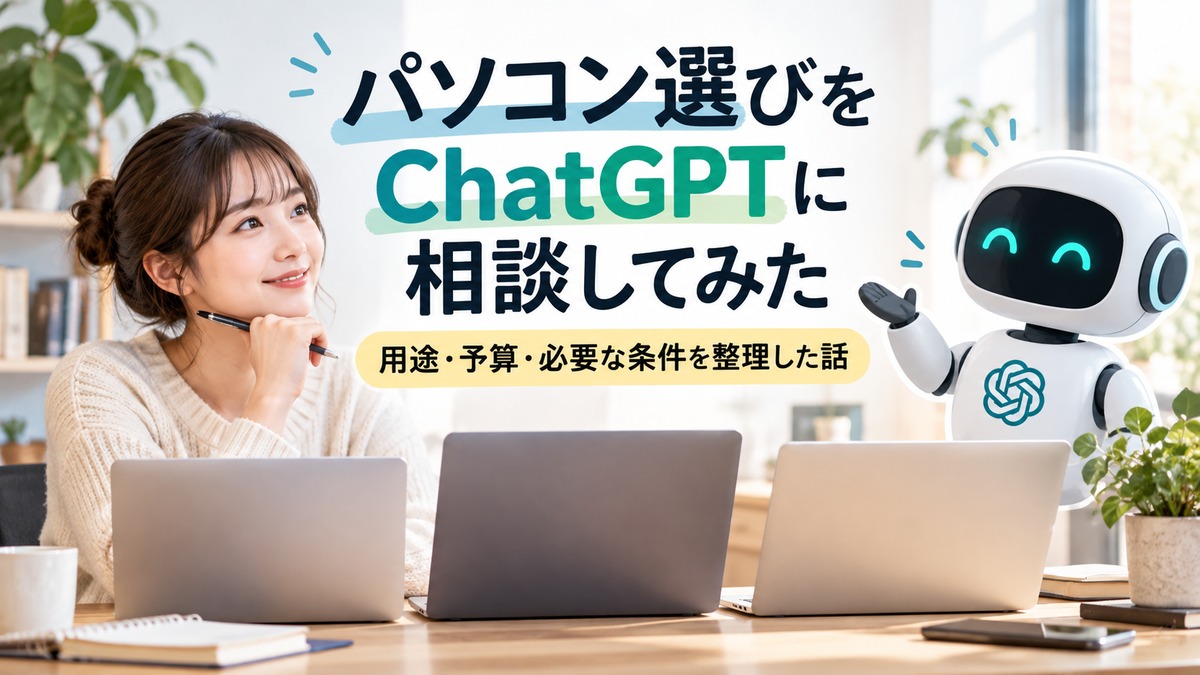 パソコン選びをChatGPTに相談してみた｜用途・予算・必要な条件を整理した話