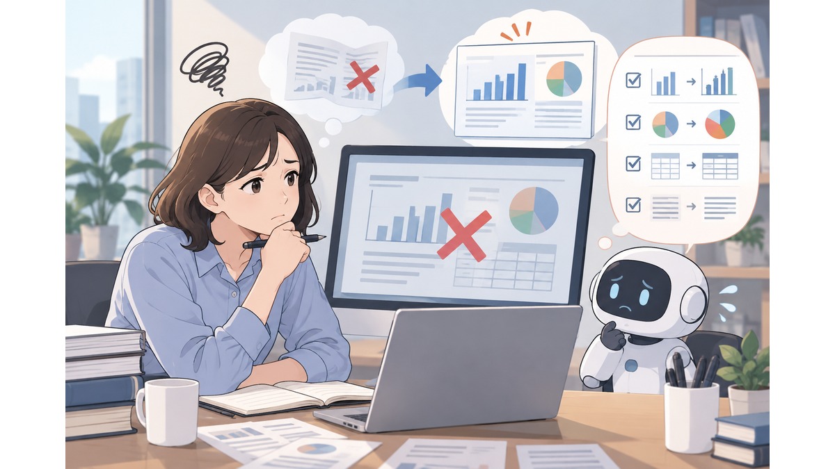 AIの回答を確認し、必要な修正指示を考える人の概念画像