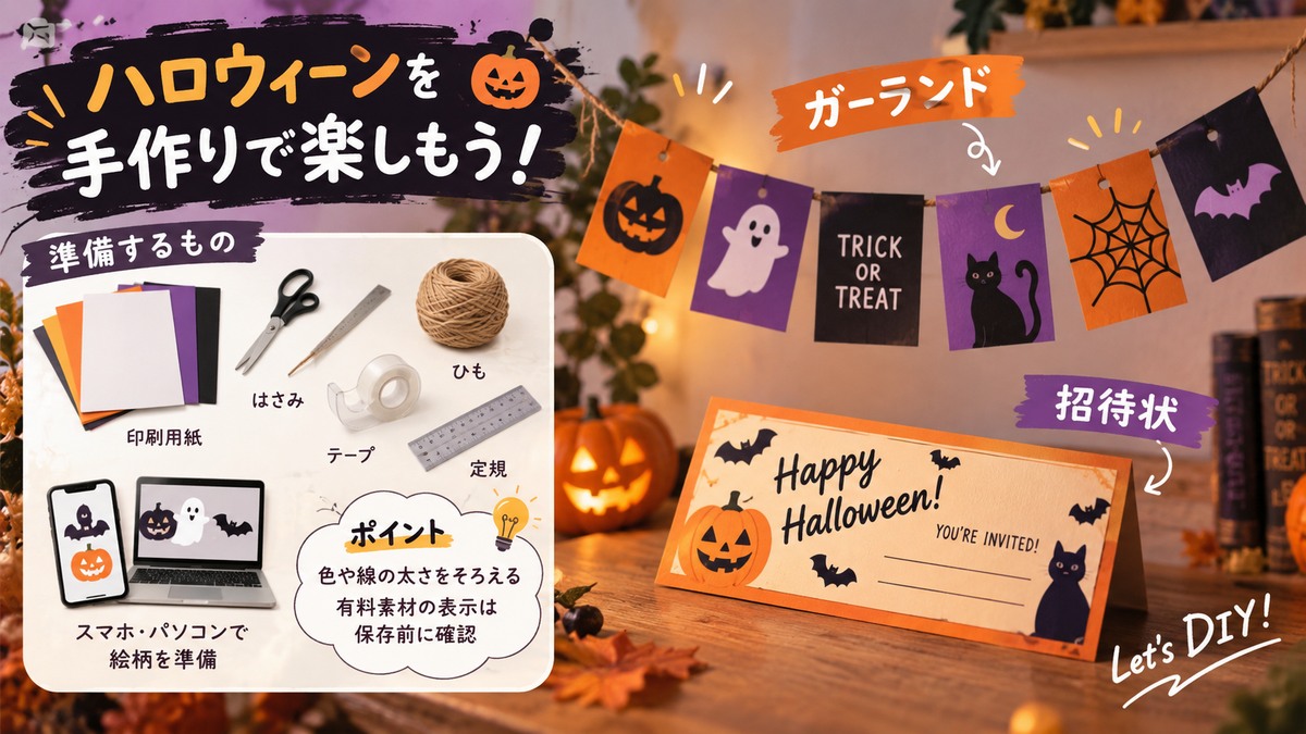 ガーランドと招待状を作る道具と準備のポイント