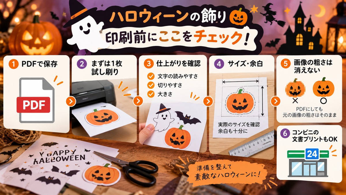 印刷用PDF、試し刷り、サイズと余白、画像の粗さの確認ポイント